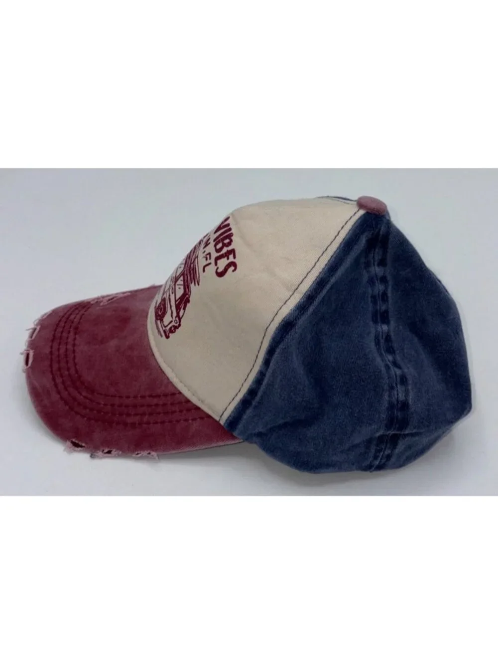 Salty Vibes Destin FL Distressed Hat Style Beach Cap Florida